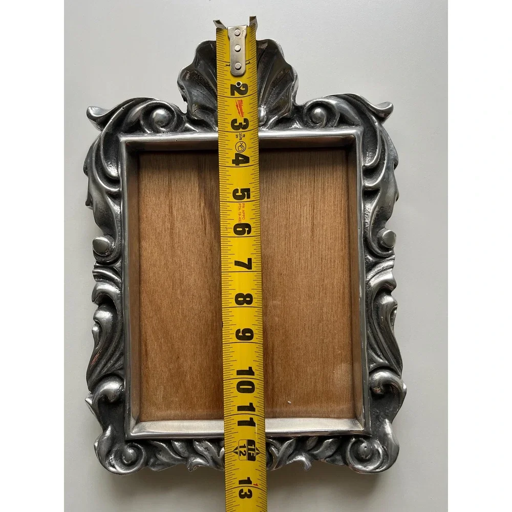 Holland Boone Polished Pewter Picture Frame, HEAVY, Rococo/Baroque style